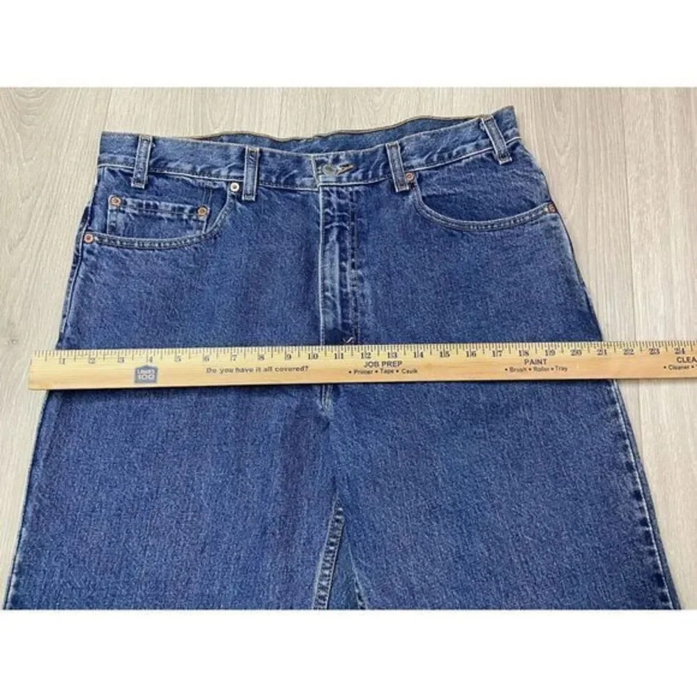 Vintage Levis Jeans Men 36x32 550 Blue Dark Y2K Black Bat Wing 100% Cotton Denim
